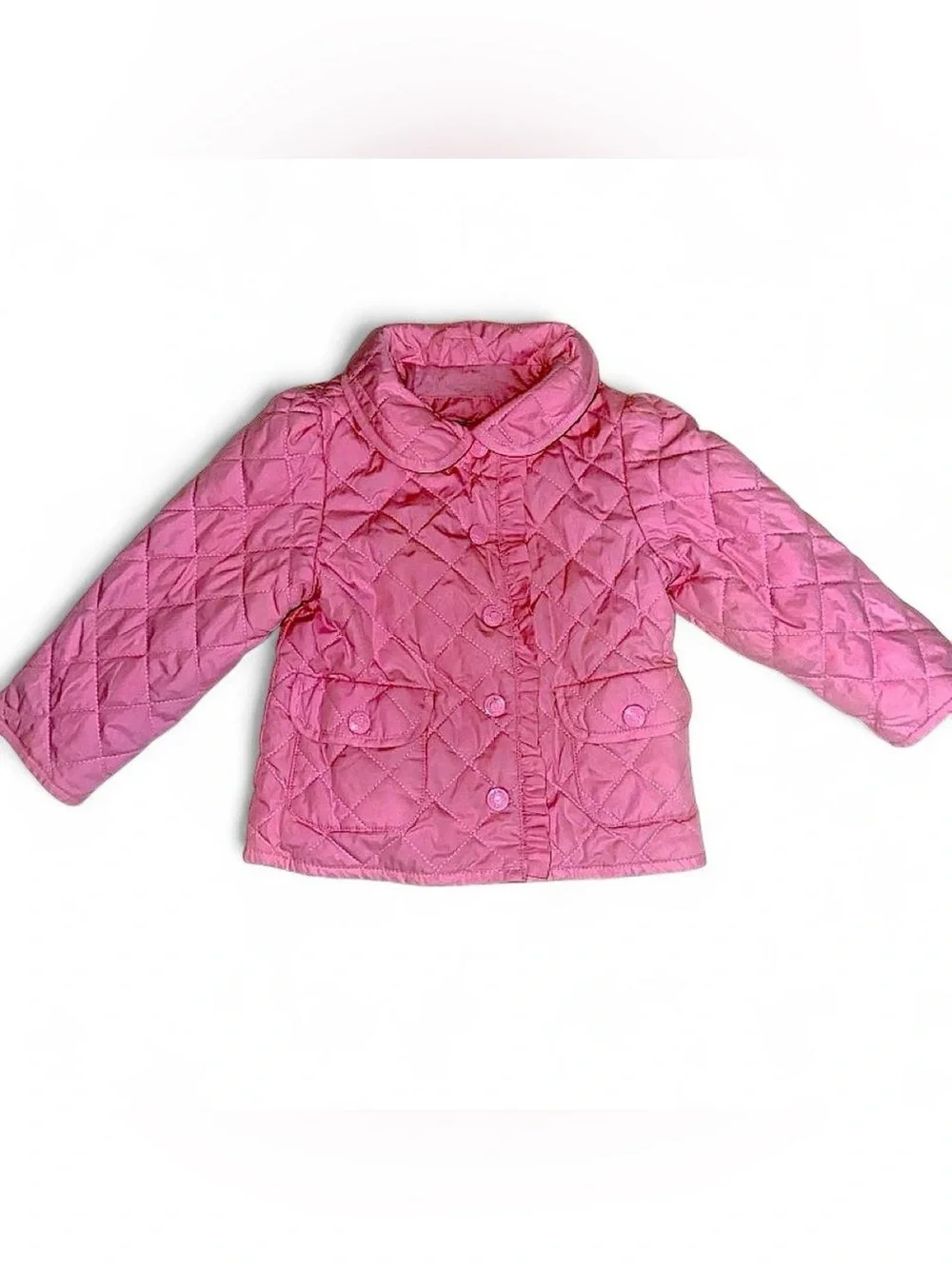 BABY GAP Pink Quilted Peter Pan Collar Puffer Jacket